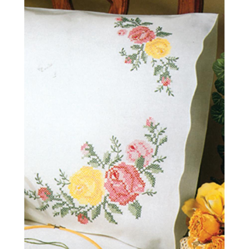 Rose Classic Pillowcase 20"X30" (Set of 2) T230075 - Stamped Embroidery