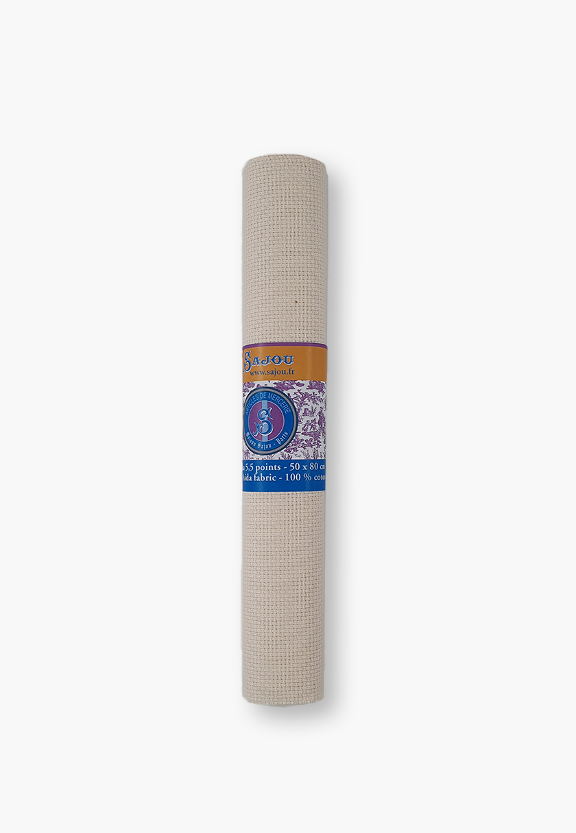 Maison Sajou Star Aida Cloth 5.5 Count Ecru 50 × 80 cm