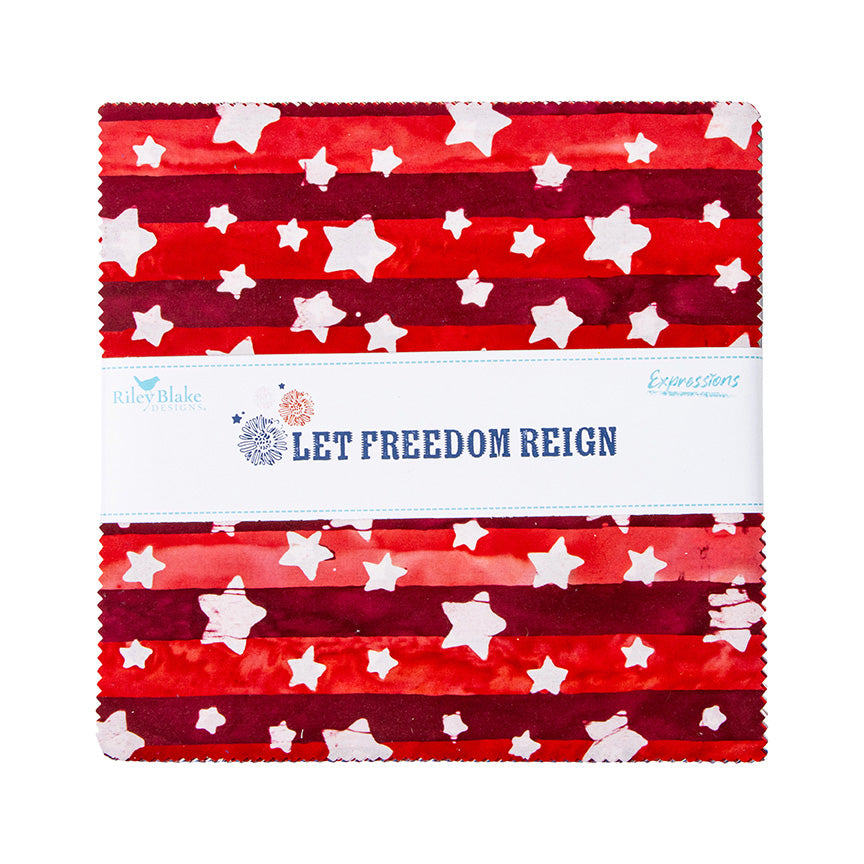Expressions Batiks LET FREEDOM REIGN 10-Inch Stacker Precuts By Riley Blake