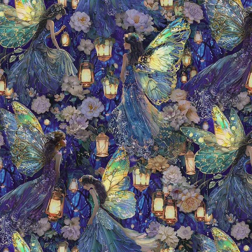 Lumiere Lantern Fairy Floral fabric