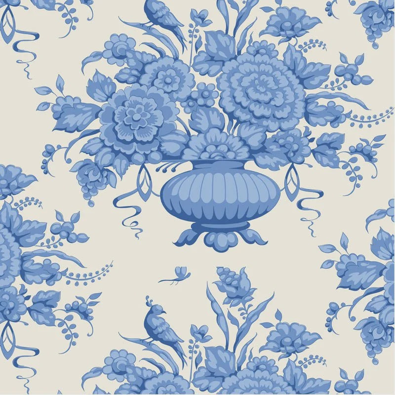 Tilda Something Blue collection Afina Blue quilting cotton fabric
