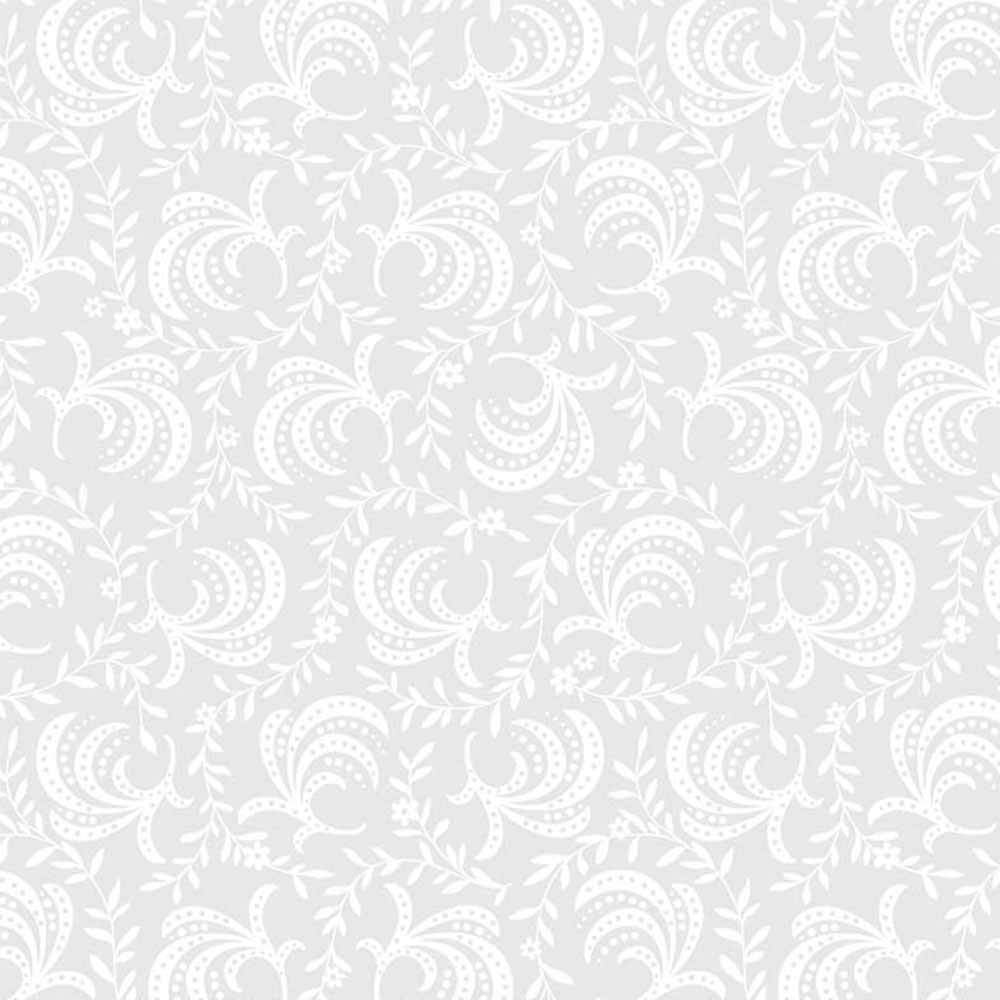 P&B Textiles - Ramblings - Dotted Fans - White-On-White - Yardage