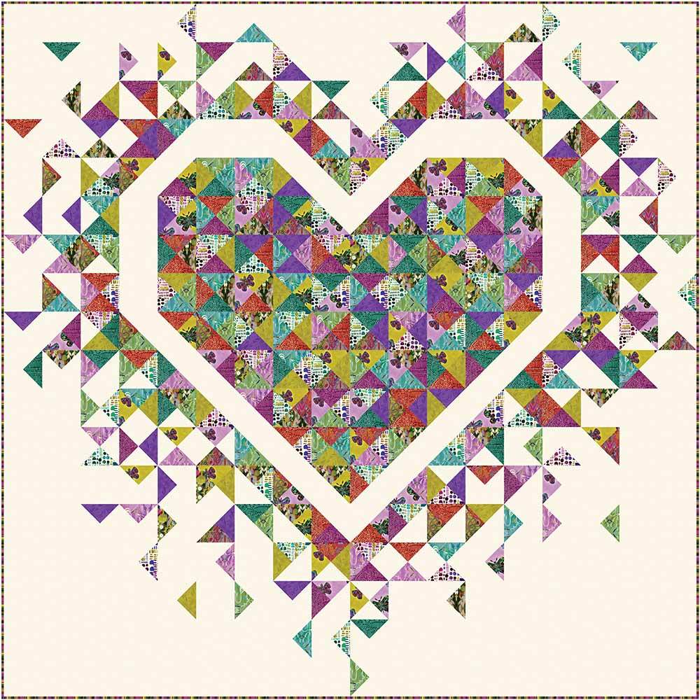 Exploding Hearts Quilt - True Colors - Danielle Duer - Kit