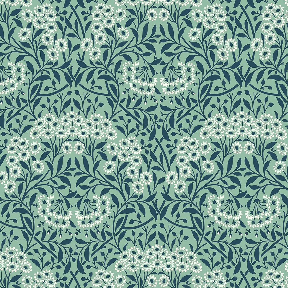 FreeSpirit - The Original Morris & Co. - Michaelmas Daisy - Mint - Yardage