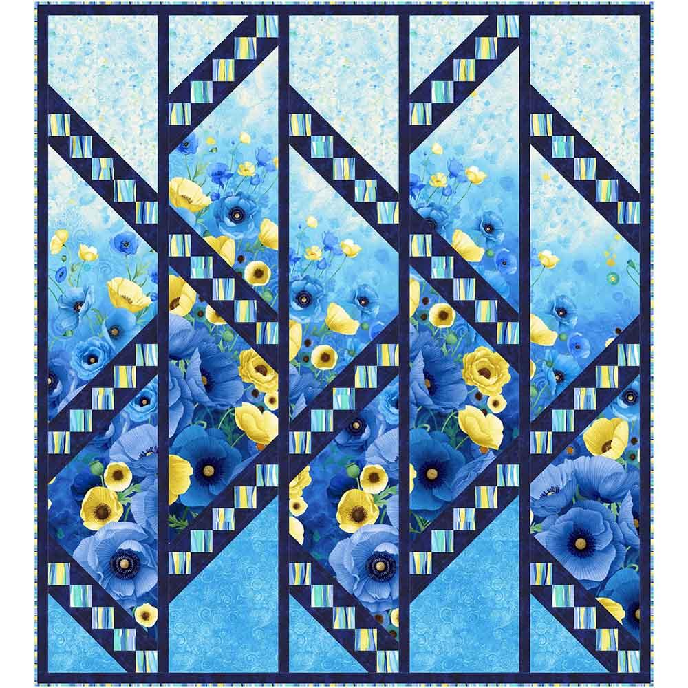 Poppy Twist - Pine Tree Country Quilts - Poppy Serenade by Chong-A Hwang - Timeless Treasures - Panel Quilt Kit