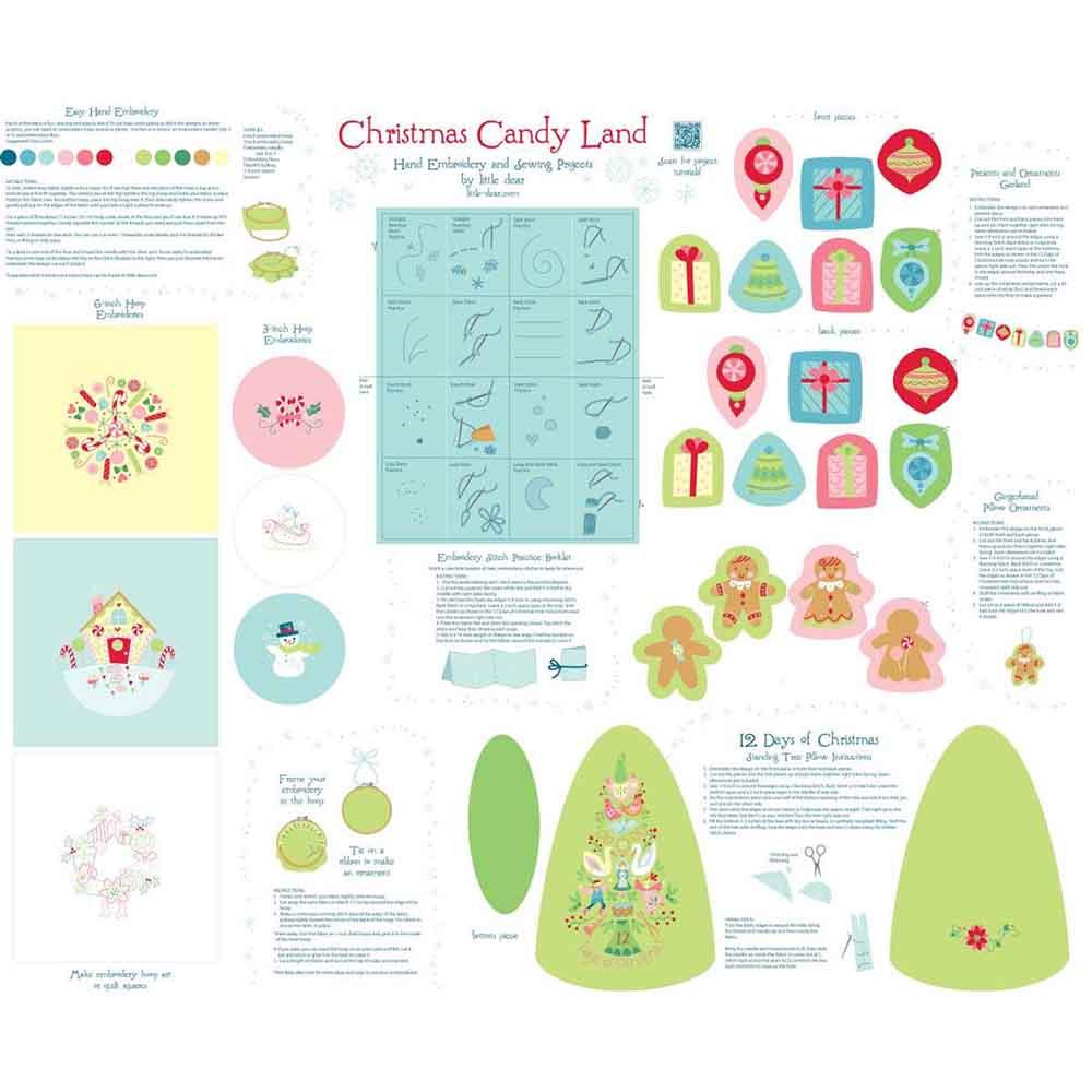 Christmas Candy Lane - Just Make It! Seasonal by little dear - 36" x 43" Digital Panel