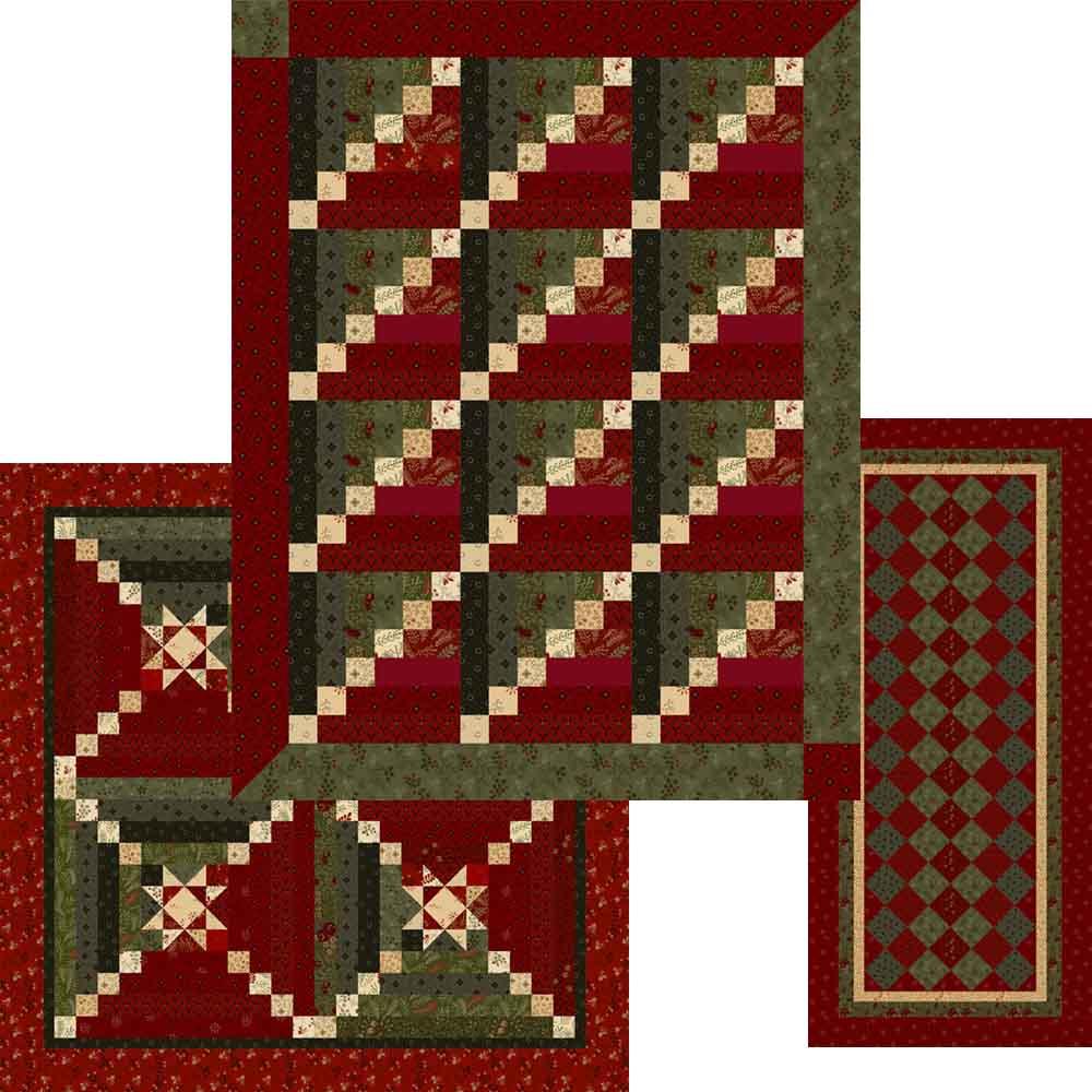 Pineberry Christmas - Heartspun Quilts - Pineberry Lane by Pam Buda - Marcus Fabrics - Three Quilts Kit