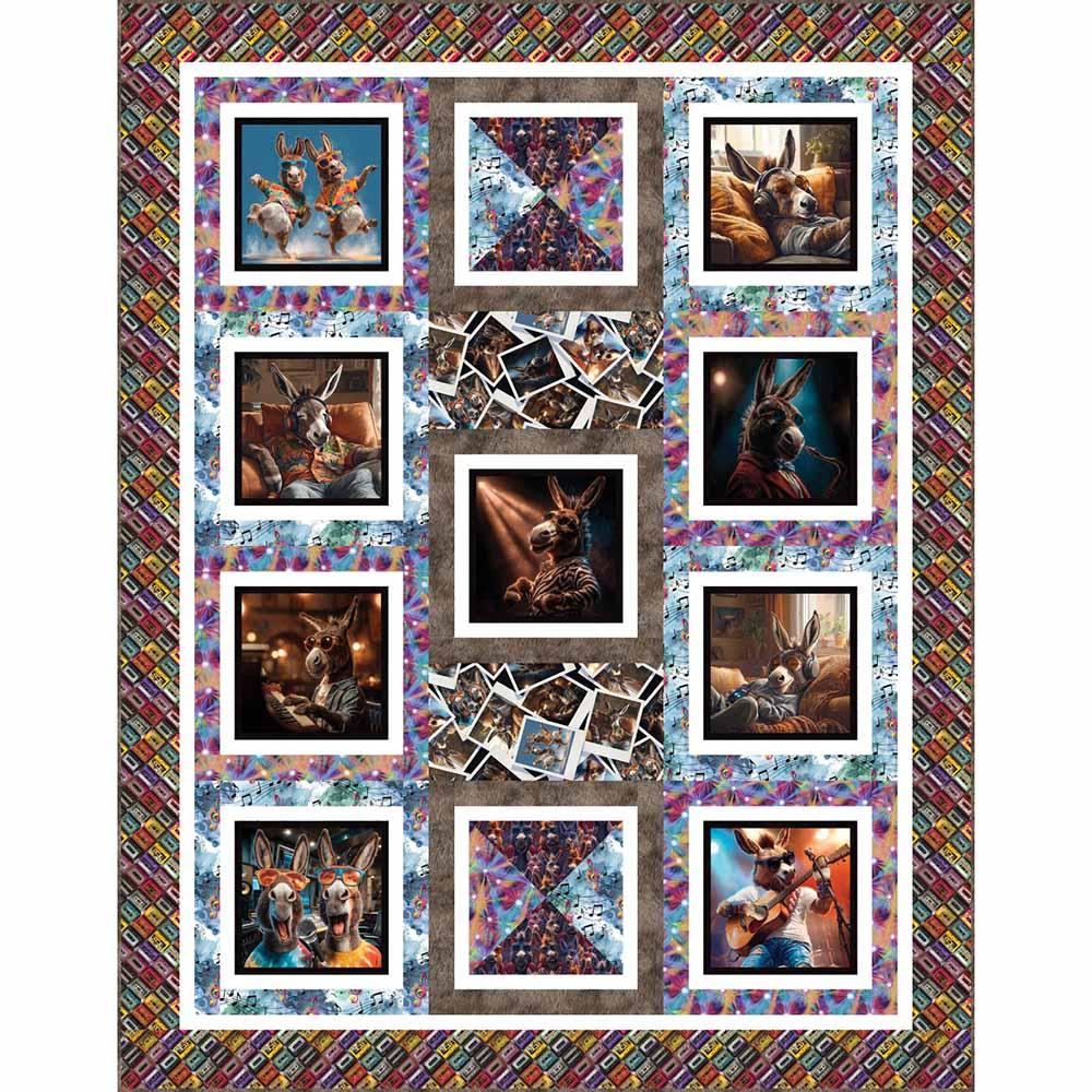 Play That Donkey Music - Jim Baldwin - 3 Wishes Fabric - Quilt Kit