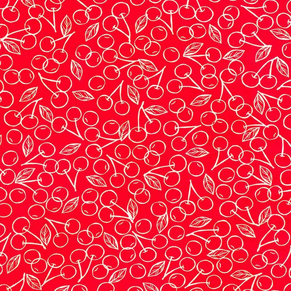 Robert Kaufman - Wishwell: Garden Goodness by Briar Hill Designs - Cherry Outline - Red - Yardage