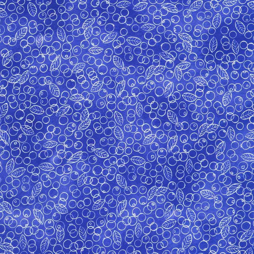 Robert Kaufman - Wishwell: Garden Goodness by Briar Hill Designs - Blueberry Outline - Blue - Yardage