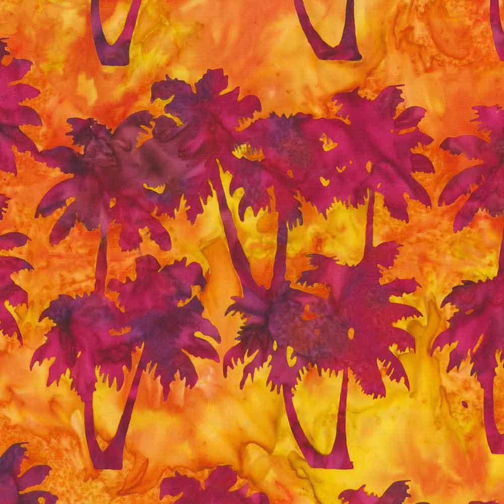 Robert Kaufman - Tropic Flora by Artisan Batiks - Palm Tree - Sunset - Yardage