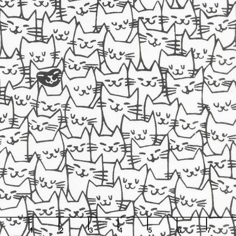 108" Quilt Back - Packed Cats White 108" Wide Backing by Whistler StudiosforWindham Fabrics