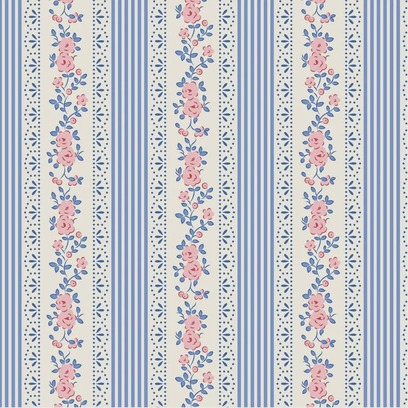 Tilda Something Blue collection Claramay Blue quilting cotton fabric