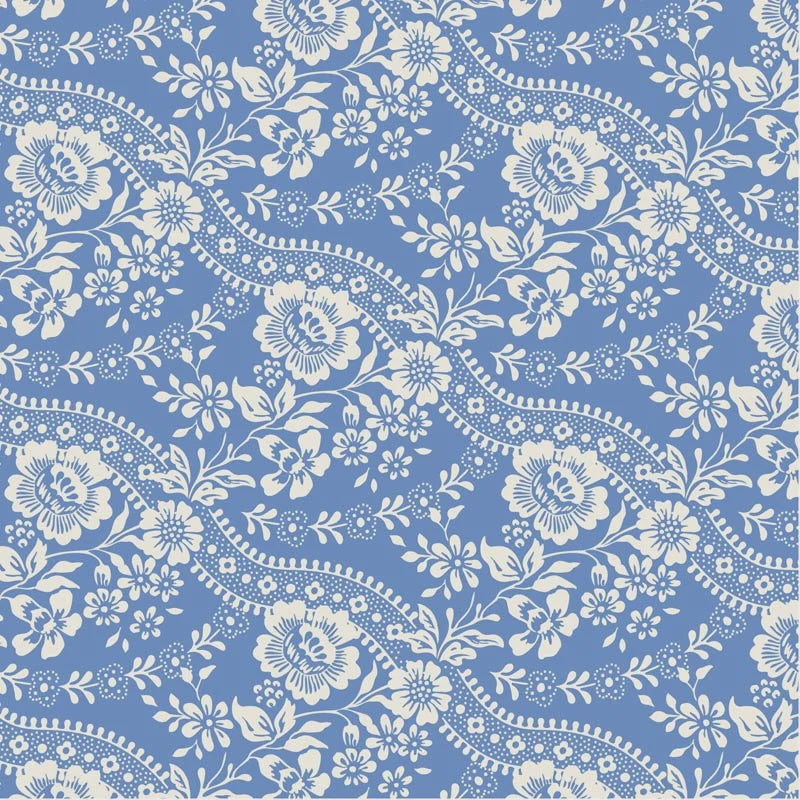 Tilda Something Blue collection Celeste Blue quilting cotton fabric