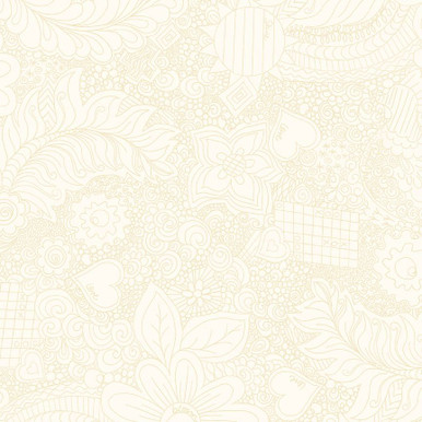 108"Wideback Doodle Floral Cream
