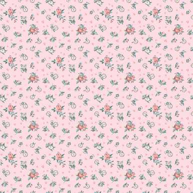 Granny's Sewing Room Pink Hearts And Posies