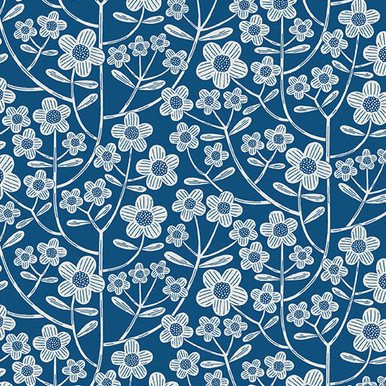 108" Wideback Brynn Blue Blooming color 2