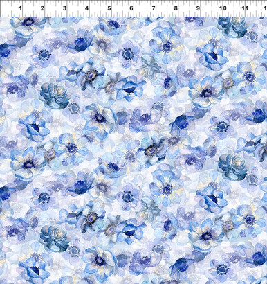 In The Beginning - Sanctuary by Jason Yenter 13SA-1 Wild Rose Periwinkle | SOLD BY THE HALF-YARD