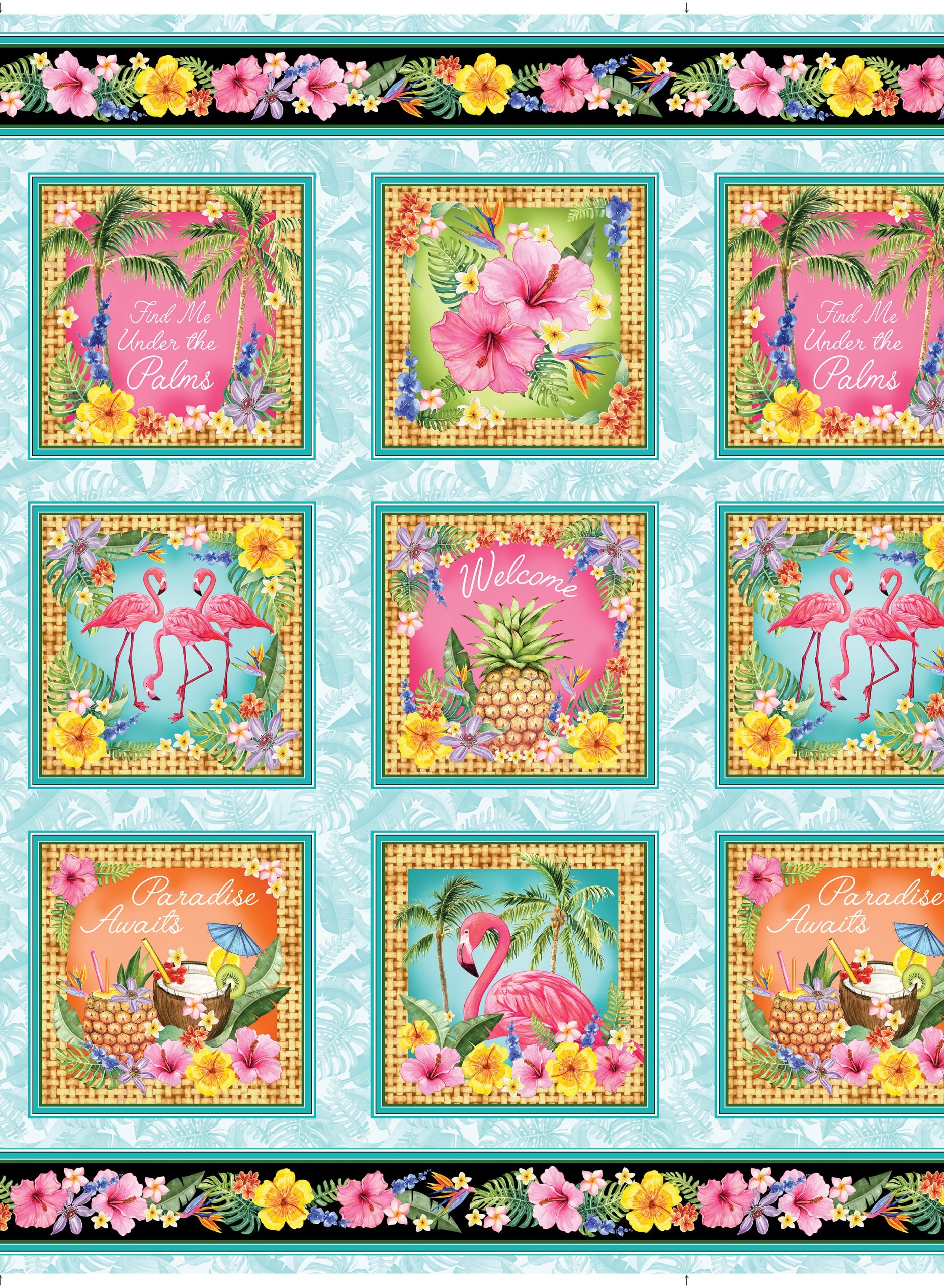 PARADISE AWAITS MULTI Fabric Panel