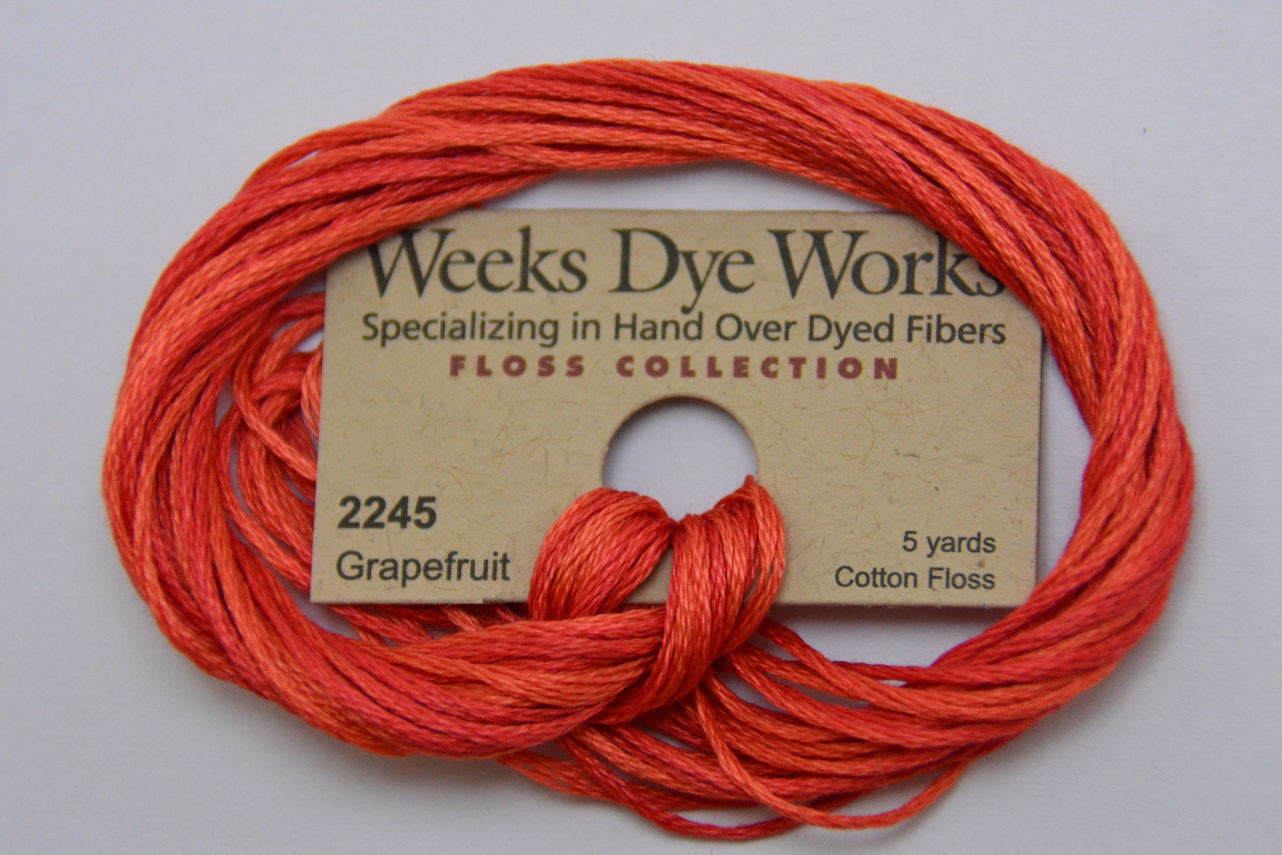 Grapefruit 2245 Weeks Dye Works 6-Strand Hand-Dyed Embroidery Floss