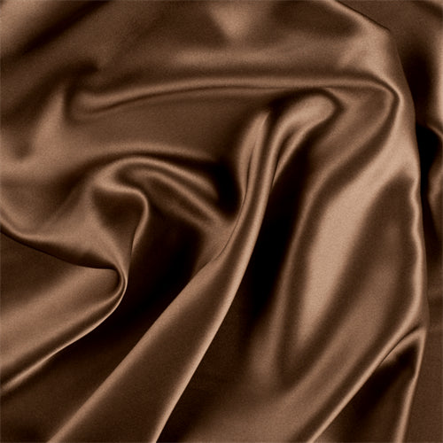 Runway Silks Brown Stretch Silk Charmeuse Fabric - Reorderable