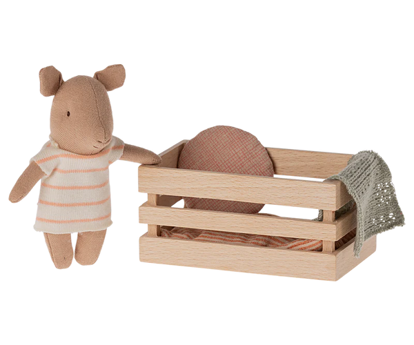 Maileg Pig, Baby in Box-Girl