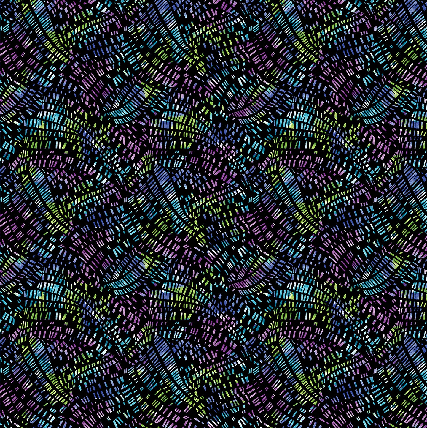 Go With The Flow: MOSAIC FLOW Black/Multi Fabric (1/2 yd)