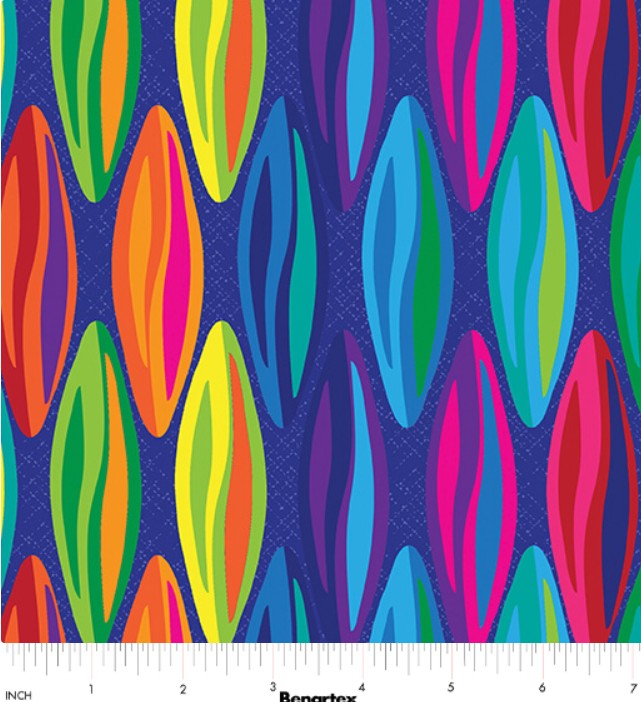 108" Kaleidoscope Metamorphosis Wide Quilt Back Dark Blue/Multi