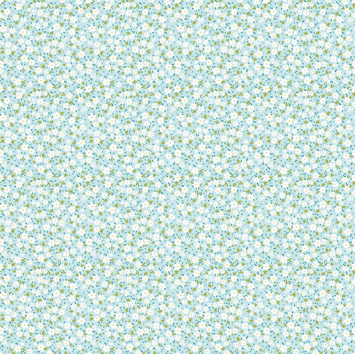 Among The Wildflowers II: PAPERWHITES AQUA Fabric (1/2 yd) by Shelly Cavanna