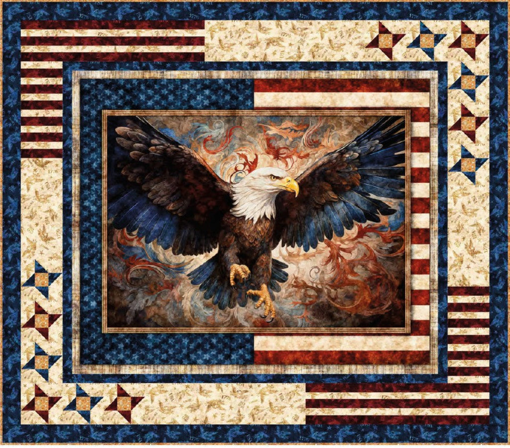 ON SALE! 1776 Stars Around Quilt Kit Including Wide Back