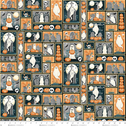 Ghosts in the Graveyard: GHOST PATCHWORK GLOW Multi Fabric (1/2 yd)