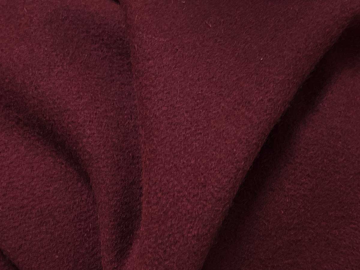Wool Melton Coating Fabric - Dark Red