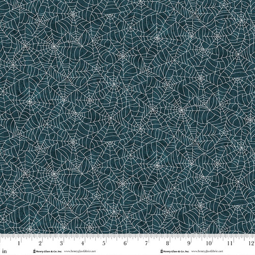 Ghosts in the Graveyard: SPIDERWEB GLOW BLACK Fabric (1/2 yd)