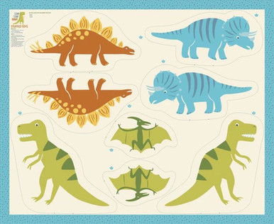 Moda Fabrics -Stomp Stomp Roar Panel - 20827-11 - Approx 44" x 45"