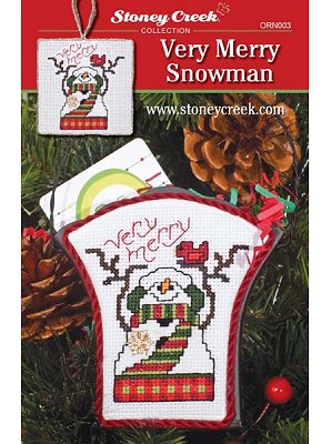 Very Merry Snowman Ornament Chart ORN003 - Cross Stitch Chart