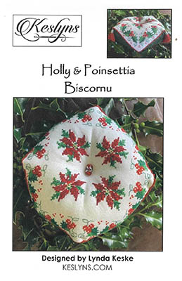 Holly & Poinsettia Biscornu - Cross Stitch Chart