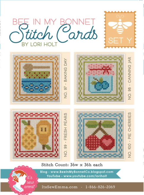 Bee In My Bonnet - Stitch Cards (Set Y) #ISE-4087 - Cross Stitch Chart