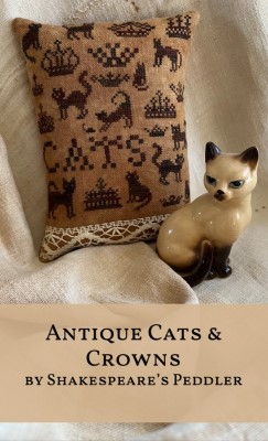 Antique Cats & Crowns- Cross Stitch Chart