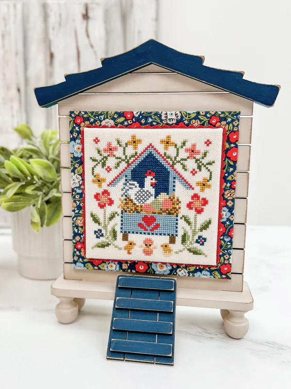 Cornflower Cottage Cross Stitch Display – Unfinished Wood