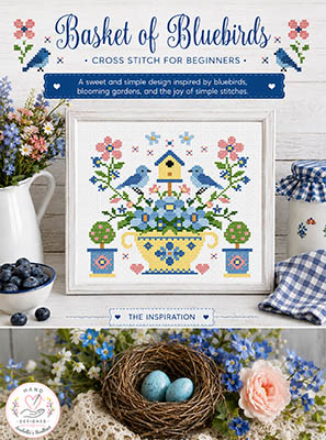 Basket Of Bluebirds - Cross Stitch Chart