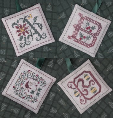 Alphabet Ornaments One (ABCD) - Cross Stitch Chart