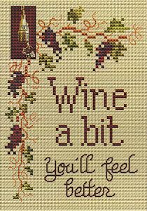 Wine A Bit - Cross Stitch Chart
