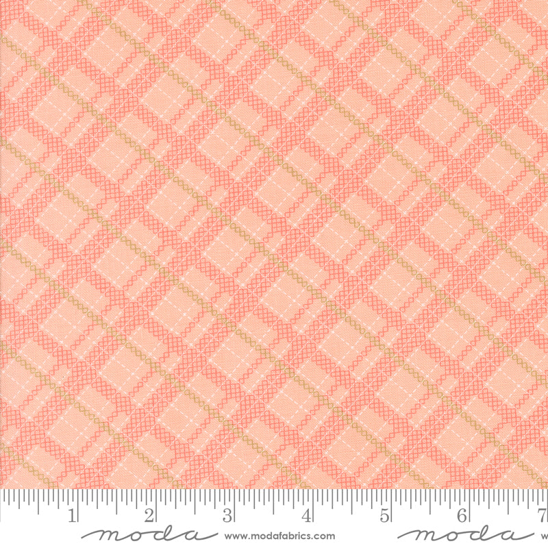 Abloom Bubble Gum Stitched Plaid Yardage by Corey Yoder for Moda Fabrics