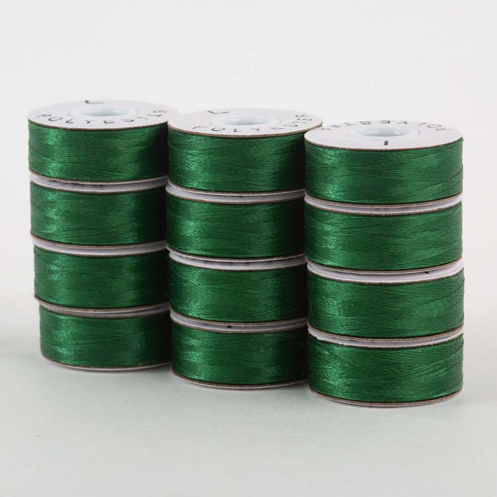 SuperBobs Polyester Bobbin 12pk L-Style Green