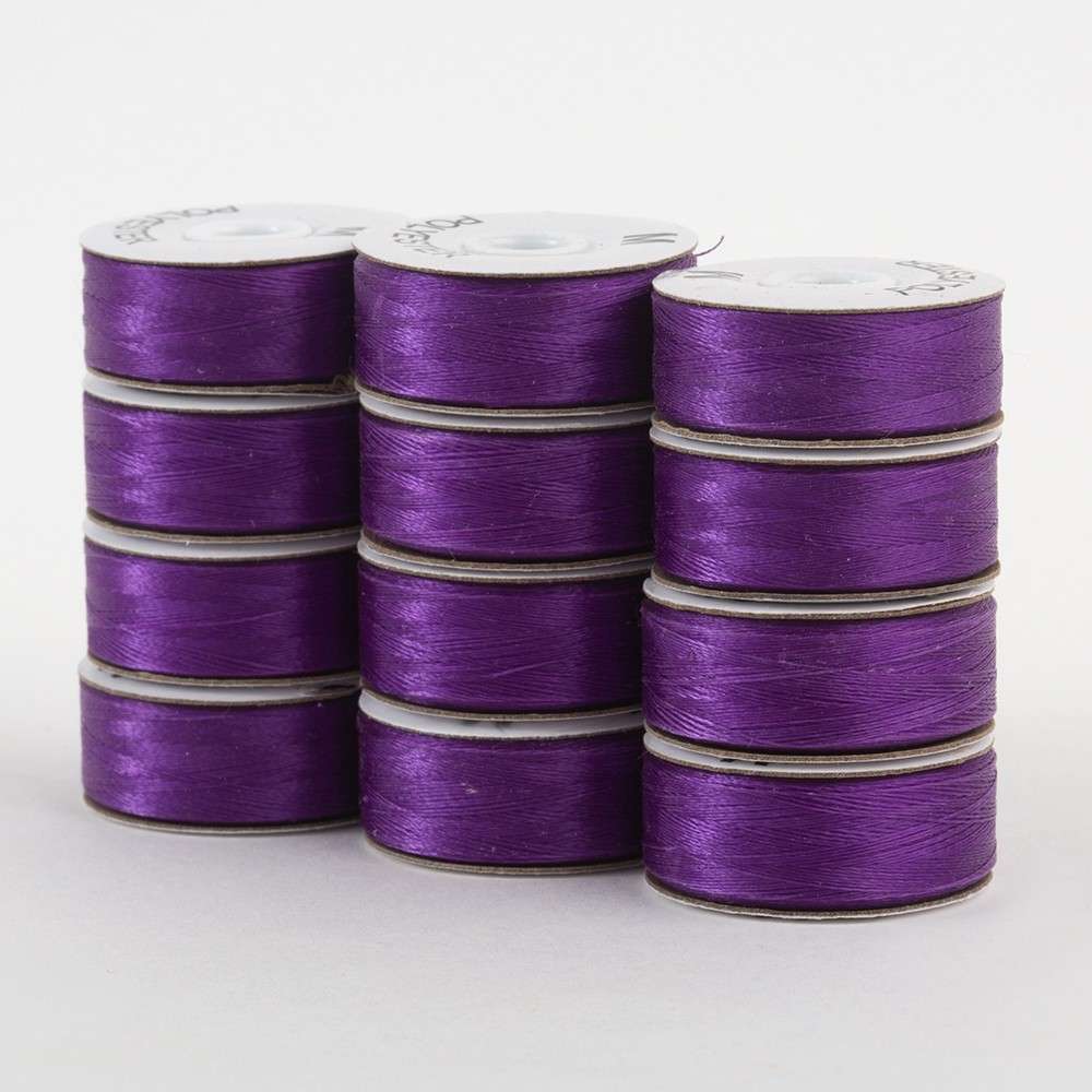 SuperBobs Polyester Bobbin 12 pack M-Style Dark Purple