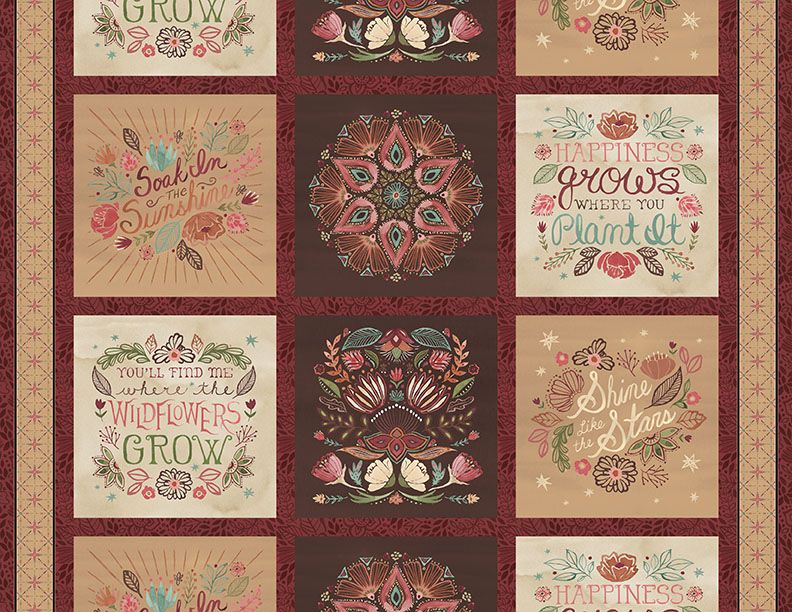 Floralscape - Inspirations 24" Block Panel 15728-321 - Quilting Fabric