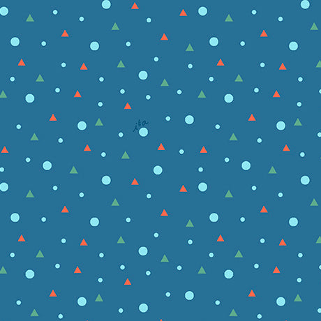 Winter Forest Friends Circles and Triangles Denim 31041-w