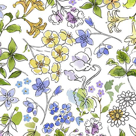 Drawn to Birds Floral White 31136 Z