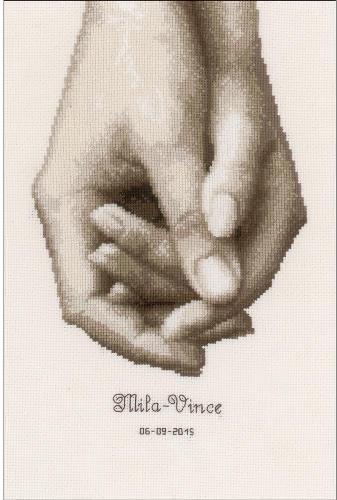 Hand In Hand Wedding Record (18 Count) - Counted Cross Stitch Kit
