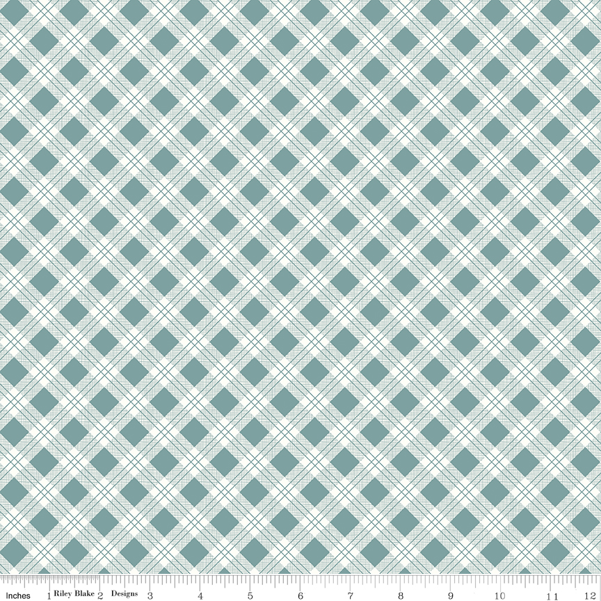 Bee Plaids12020T Teal Blue Plaid Lori HoltRiley Blake